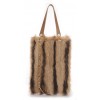 American Raccoon  Shopping Bag with Leather 